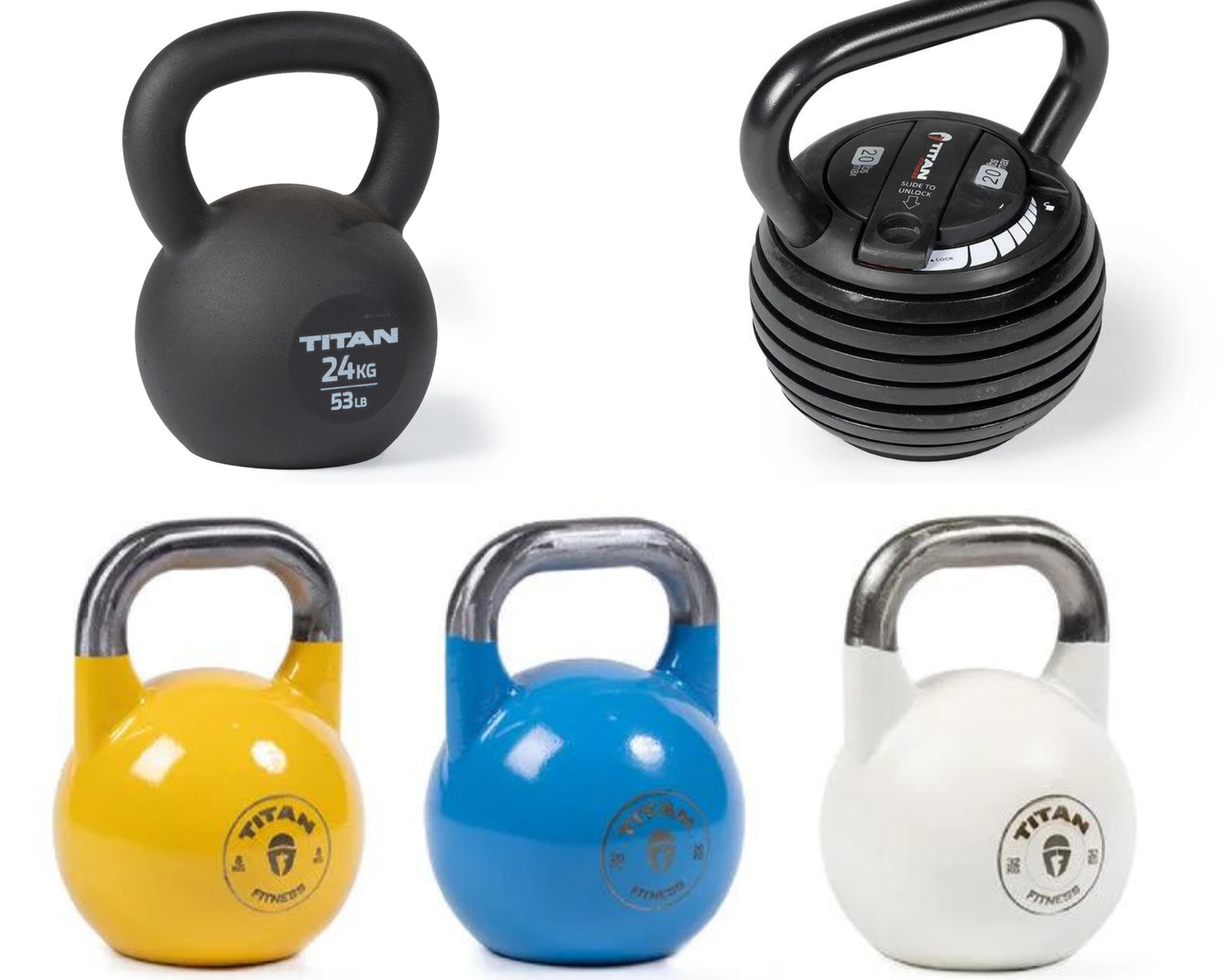 Titan Kettlebells Cast Iron Adjustable and Competition